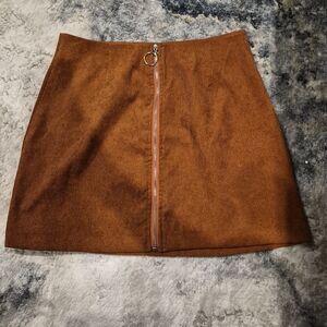 SHEIN Rust Mini Skirt with Zipper